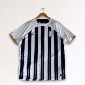 Nike Club Alianza Lima Soccer Jersey White Navy Striped Dri-Fit Men’s XL
